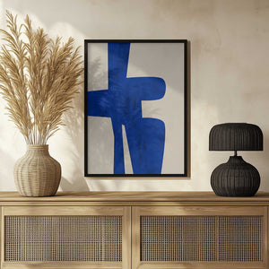 Tablou înramat „Blue Harmony Shape” de Elena Ristova