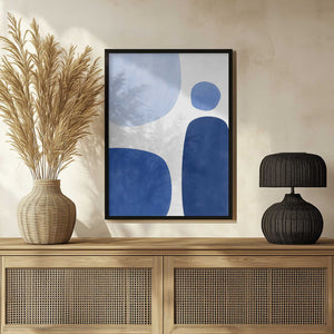 Tablou înramat „Blue Geometric Flow” de Elena Ristova