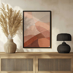 Tablou înramat „Flowing Lines And Warm Earth Tones” de Elena Ristova