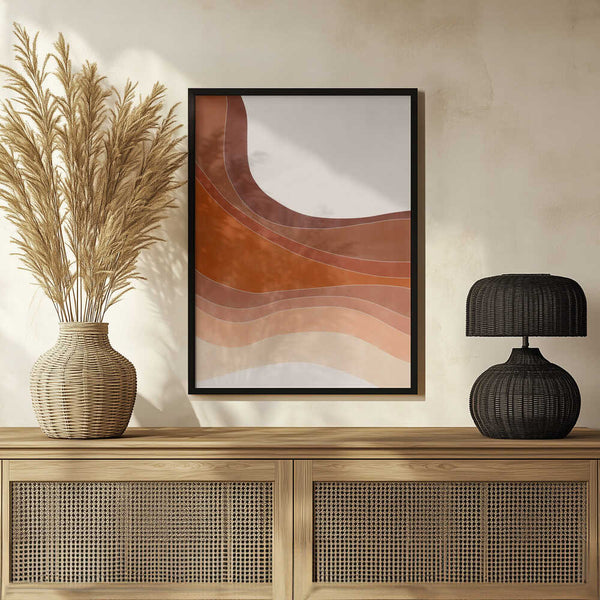 Tablou înramat „Layered Bands In Earthy Tones” de Elena Ristova