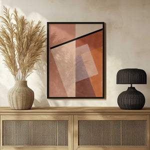 Tablou înramat „Geometric Shapes And Warm Earth Tones” de Elena Ristova