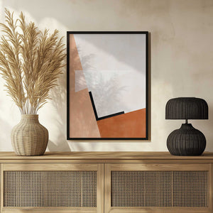 Tablou înramat „Abstract Geometric Art With Muted Tones” de Elena Ristova
