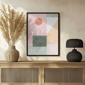 Tablou înramat „Pastel Tones With Minimalist Shapes” de Elena Ristova