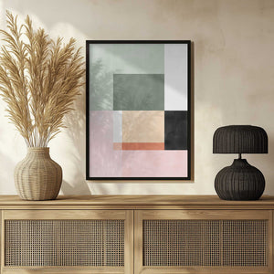 Tablou înramat „Abstract Composition With Geometric Shapes” de Elena Ristova