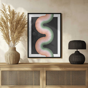 Tablou înramat „Wavy Pattern With Layered Pastel Tones” de Elena Ristova