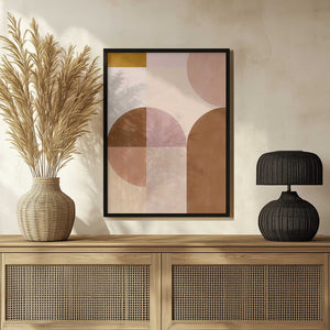 Tablou înramat „Earthy Geometrics” de Elena Ristova