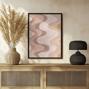 Tablou înramat „Retro-Style Wavy Patterns” de Elena Ristova