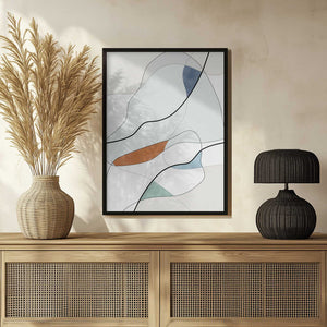 Tablou înramat „Fluid Shapes And Soft Color Blocks” de Elena Ristova