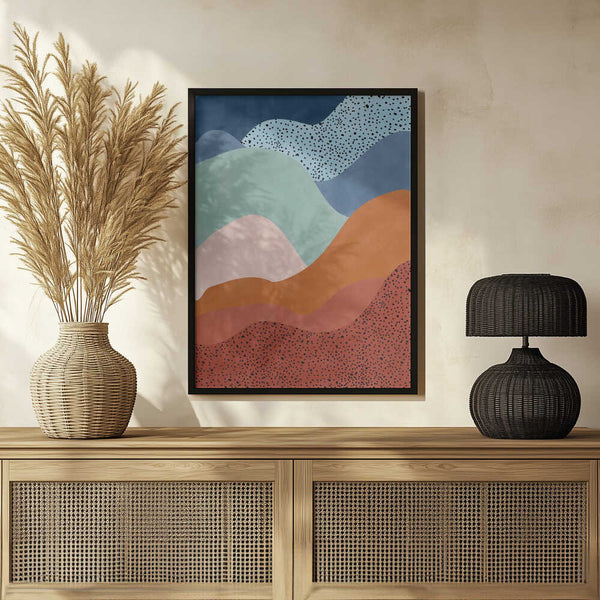 Tablou înramat „Colorful Wave Scape” de Elena Ristova