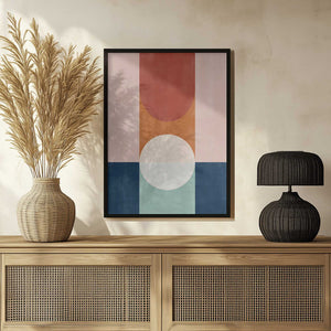 Tablou înramat „Abstract Design With Geometric Shapes” de Elena Ristova