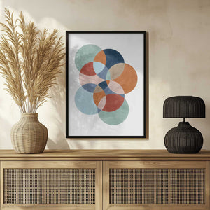 Tablou înramat „Colorful Overlapping Circles” de Elena Ristova