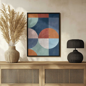 Tablou înramat „Geometric Shapes With Bold Circles” de Elena Ristova