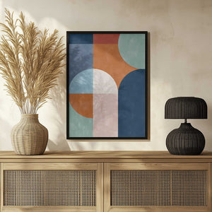 Tablou înramat „Geometric Shapes And Bold Colors” de Elena Ristova