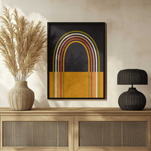 Tablou înramat „Geo Shapes Fall 21 Rainbow Arc” de Ana Rut Bre