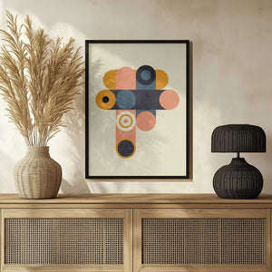 Tablou înramat „Rainbow Plus Shapes  Blue Mustard8” de Ana Rut Bre