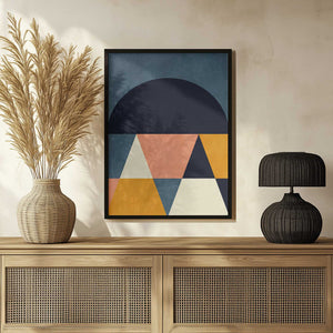 Tablou înramat „Rainbow Plus Shapes  Blue Mustard4” de Ana Rut Bre