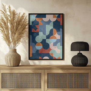 Tablou înramat „Geometric Abstract With Vibrant Colors” de Elena Ristova