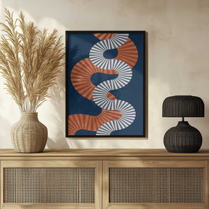 Tablou înramat „Winding Pattern In Retro Colors” de Elena Ristova