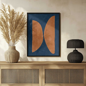 Tablou înramat „Bold Orange Geometric Shapes” de Elena Ristova