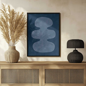 Tablou înramat „Blue Silhouette Form” de Elena Ristova