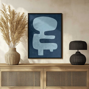 Tablou înramat „Blue Silhouette Form” de Elena Ristova