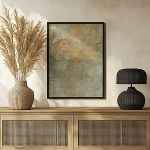 Tablou înramat „Abstract Green Gold Art” de Bilge Paksoylu