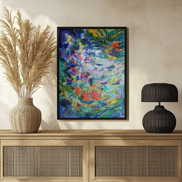 Tablou înramat „Luminous Petal Cascade” de Dorothy Fagan