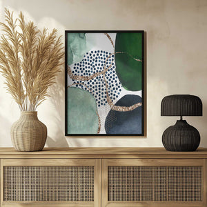 Tablou înramat „Green Shapes” de Sally Ann Moss
