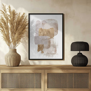 Tablou înramat „Neutral Gold 2” de Sally Ann Moss
