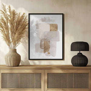 Tablou înramat „Neutral Gold 1” de Sally Ann Moss