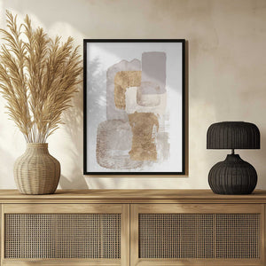 Tablou înramat „Neutral Gold 3” de Sally Ann Moss