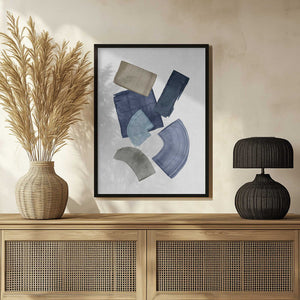 Tablou înramat „Blue & Brown Paint Blocks” de Orara Studio