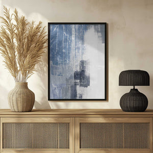 Tablou înramat „Blue Canvas 1” de Sally Ann Moss
