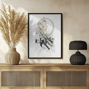 Tablou înramat „Black N Silver 3” de Sally Ann Moss