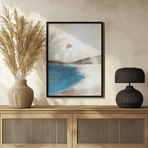 Tablou înramat „Landscape Painting with a Serene Beach” de Little Dean