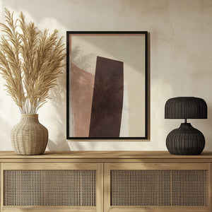 Tablou înramat „Geometric Shapes in Earthy Tones” de Little Dean
