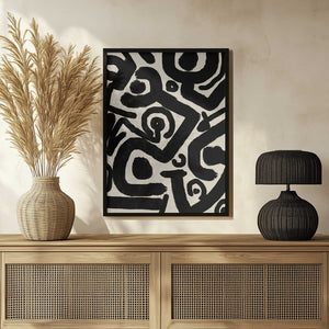 Tablou înramat „Dynamic Pattern of Bold Swirls” de Little Dean
