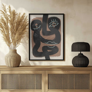 Tablou înramat „Abstract Black Portrait Pair” de Little Dean