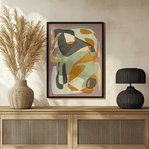 Tablou înramat „Luminous Ochre Abstract Infinity” de Little Dean