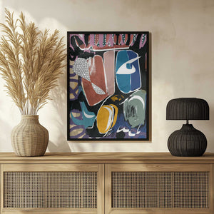 Tablou înramat „Playful Pebble Abstract” de Little Dean