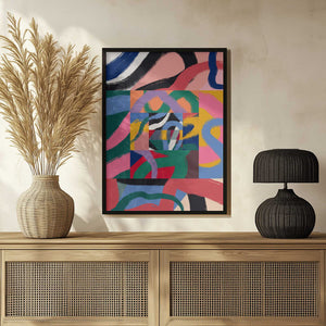 Tablou înramat „Colorful Line Ribbon Abstract” de Little Dean