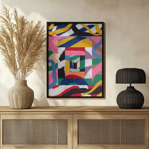Tablou înramat „Geometric Shapes and Bold Brushstrokes” de Little Dean