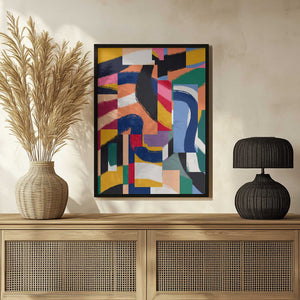 Tablou înramat „Shapes with Dynamic Brushstrokes” de Little Dean