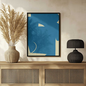 Tablou înramat „Large Abstract Cut Out In Blue” de Little Dean