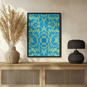 Tablou înramat „Cool Colors Warp Checkers” de Little Dean