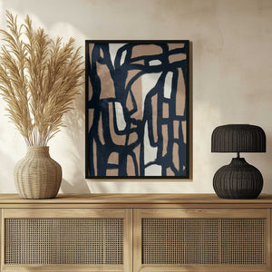 Tablou înramat „Abstract Maze Pathways” de Little Dean