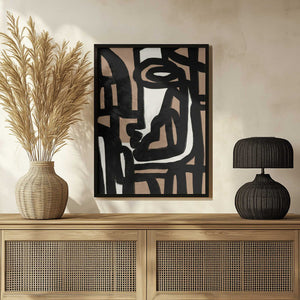 Tablou înramat „Geometric Shapes Against A Tan And White Background” de Little Dean