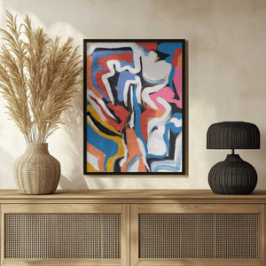 Tablou înramat „Bold colorful brushstrokes 02” de Little Dean
