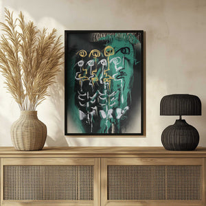 Tablou înramat „Ink and oil abstract 04” de Little Dean