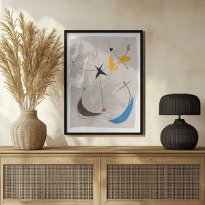 Tablou înramat „Minimalistic Lines and Colorful Shapes” de Little Dean